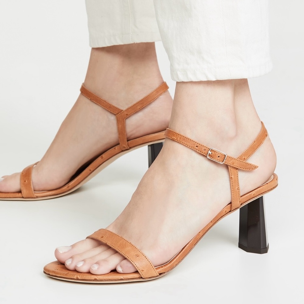 BY FAR - Magnolia Sandal in Orange Ostrich - 37